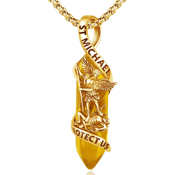 St Michael Necklace Sterling Silver Archangel Michael  Archangel St Michael Pendant Necklace Protect Us birthday Valentine\'s Catholic main image 0